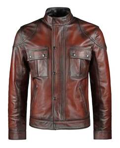 High Street Custom 100% Genuine Leather Stand Collar Multicolor Wax Jacket with Breathable <b>Viscos</b> Lining and Zipper Closure - Product Image 1