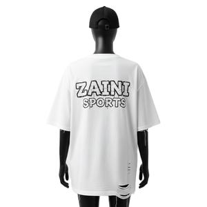 Women Oversize <b>Tshirt</b> Premium Cotton Jersey 220 GSM Soft Breathable White Distressed Print Applique <b>Star</b> Women Cotton T-Shirt - Product Image 2