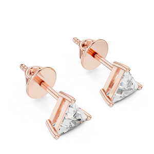 Pendientes de Oro Amarillo de 14K con Diamantes Triangulares Cultivados en Laboratorio | Pendientes de uso diario |   Diamante Cultivado Nuevo - Product Image 5