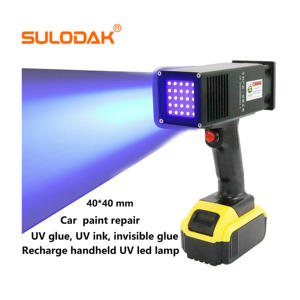 Портативная перезаряжаемая УФ-лампа с воздушным охлаждением для сушки автомобильной краски, обнаружения дефектов, отверждения чернил, печатных машин и УФ-клея - Product Image 1