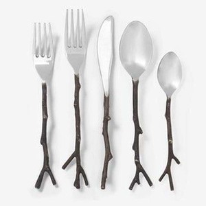 Meilleure vente en gros approvisionnement d'usine en acier inoxydable cuillère couteau fourchette ensemble de couverts argent poli miroir pour la fête à la maison - Product Image 6