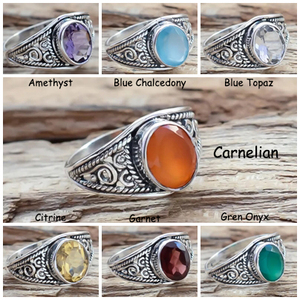 Designer Sterling Silver Vintage <b>Amethyst</b> Gemstone <b>Ring</b> Unique Wedding Party Anniversary Jewelry - Product Image 6