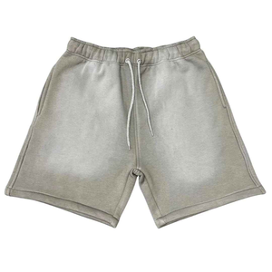 OEM High <b>Waist</b> Eco-Friendly 100% Cotton Acid Wash <b>Denim</b> <b>Shorts</b> for Men with Front Logo Position - Product Image 3