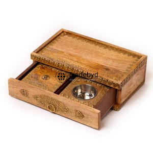 Mubkhar de madera hecho a mano para quemar incienso y resinas de aromaterapia elegante difusor de incienso de Tradebyd - Product Image 4