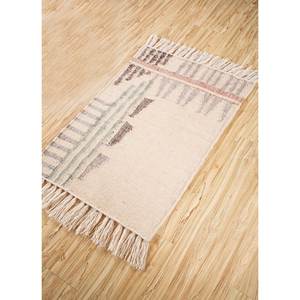 พรมขนสัตว์เบจและสีน้ำตาลลายเรขาคณิตแบบทอเรียบสำหรับใช้ในบ้าน-PDJW-66 - Product Image 2