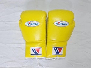 Customized Winning Yellow Boxing <b>Gloves</b> Professional Winning Competition Boxing <b>Gloves</b> Genuine Leather <b>Lace</b> Up Winning <b>Gloves</b> - Product Image 2