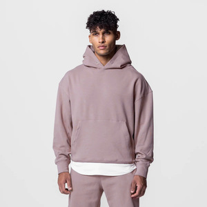 Sweat à capuche en molleton surdimensionné de haute qualité avec impression bouffante de poids lourd sweats à capuche décontractés en coton éponge française pour hommes - Product Image 6