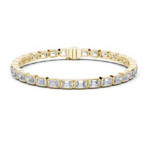 Emerald Bezel Set Lab Grown Diamond Tennis <b>Bracelet</b> 10K 14K <b>Solid</b> Gold DEF VVS Bridal <b>Bracelet</b> Custom Fine Jewelry OEM Wholesale - Product Image 3