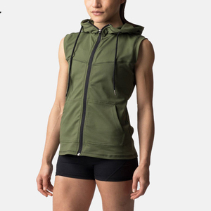 Venta al por mayor de alta calidad pullover entrenamiento sin mangas entrenamiento correr sudaderas con capucha 2023 personalizado gimnasio sin mangas mujer Sudadera con capucha - Product Image 4