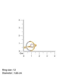 แหวนเพชรรูปพืชสีทองที่เงียบสงบ - Product Image 6