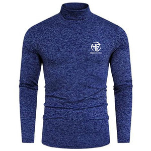 Stylish Everyday Pullover Stretch Material High Collar Long Sleeve Basic Clothing <b>Men</b> <b>Turtle</b> <b>Neck</b> Shirt - Product Image 1