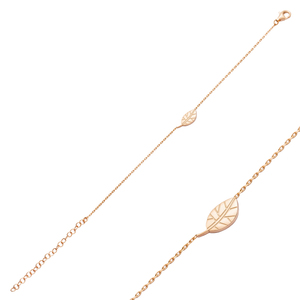 Leaf Design Plain Origami Jewelry <b>Silver</b> <b>Charm</b> <b>Bracelet</b> 925 Sterling Wholesale Handcrafted Turkey Unique Fine Jewellery - Product Image 6