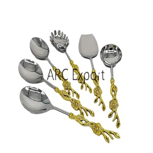 Dao Kéo Phục Vụ Khách Sạn Sang Trọng Bán Sỉ Với Bộ Dao Kéo Có Tay Cầm Mới Hiện Đại Sang Trọng Hình Lá Vàng Thiết Kế Mới - Product Image 1