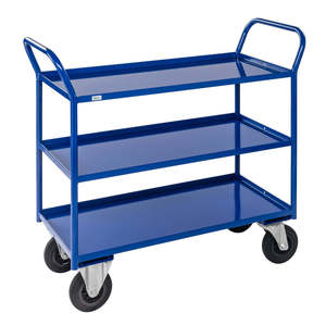 Blue KM4176-Blue Industrial <b>Trolley</b> with <b>Four</b>-<b>Wheel</b> <b>Wheel</b> - Product Image 1