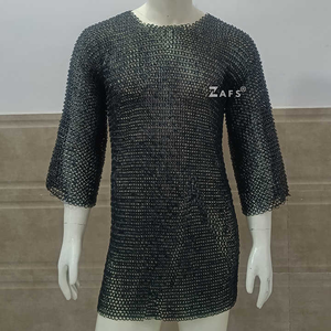 Camisa de malla de acero medieval hecha a mano, armadura vikinga lista para batalla Hauberk para recreación Cosplay, venta al por mayor, artesanías de Metal - Product Image 1