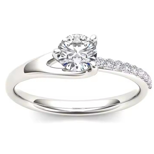 Joyería Boda Compromiso 18K Oro 2ct Corte Redondo Quilate VVS EF Color Lab Grown Diamond Ring - Product Image 1