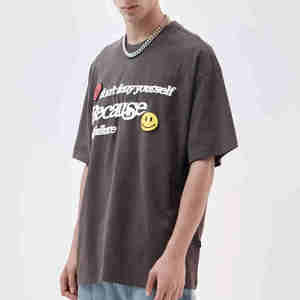 2025 OEM vente en gros t-shirts à col rond pour hommes personnalisé 100% coton Jersey pour bouffée impression plaine t-shirt conception surdimensionné hommes T-shirts - Product Image 3