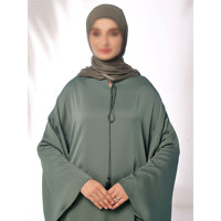 Robe Abaya Musulmane Simple et Modeste en Tricot Brodé à Manches Longues pour Femme, Couleur Personnalisable, Boutons Décontractés, Couleur Unie, Vente en Gros