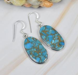 ทองแดงสีฟ้าเทอร์ควอยซ์ 925 เงินสเตอร์ลิงอัญมณีจี้ต่างหูชุดเครื่องประดับเดือนธันวาคม Birthstone ของขวัญสําหรับวันครบรอบ - Product Image 3