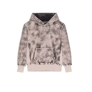 Sweat à capuche court double couche Streetwear personnalisé Lavage à l'acide Sweat à capuche double couche à ourlet brut vieilli - Product Image 5