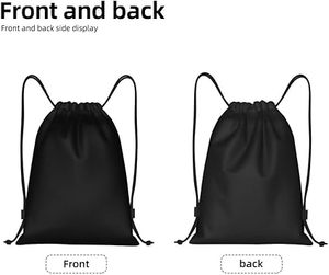 Bolsa con Cordón, Paquete Personalizado al por Mayor - Resistente al Agua, Mochilas Perfectas para Gimnasio, Camping, Playa, Deportes al Aire Libre, Negro - Product Image 2