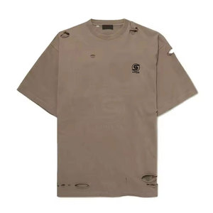 T-shirt pour homme en coton 100% de haute qualité, manches courtes, coupe ample, logo personnalisé imprimé, t-shirt délavé pour homme - Product Image 1