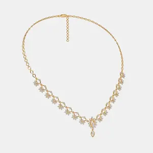 Collier de mariage en or massif 14K avec diamant Cadeau de fiançailles pour les anniversaires de femmes avec Moissanite comme pierre principale - Product Image 2