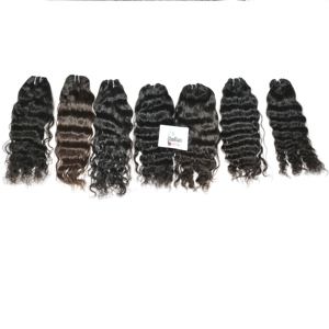 Pas cher 100% Couleur Naturelle Noir Bundle Kinky Silky wave Deep Wave Remy Extensions de Cheveux Humains Indiens pour Femmes - Product Image 2