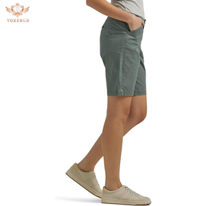 Nouvelle arrivage de shorts chino grande taille pour femmes conception personnalisée shorts d'été délavés et ajustés, pantalons décontractés élégants vente en gros - Product Image 3