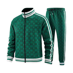 Ensemble de survêtement pour homme en polyester, fermeture éclair intégrale, respirant, léger, jogging, gym, athlétique, décontracté, veste - Product Image 2