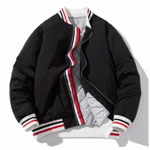 เสื้อแจ็กเก็ตสำหรับผู้ชายและผู้หญิง, เสื้อกันลมทรงหลวมสไตล์ฮิปฮอปเสื้อเบสบอลสีพื้น - Product Image 2