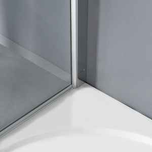 Cabine de douche transparente en verre de 100 cm avec paroi fixe, ensembles de salle de bain - Product Image 4