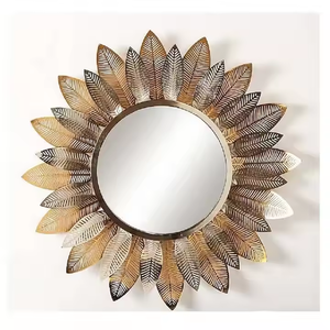 Metal <b>Wall</b> <b>Mirror</b> Round Decorative <b>Wall</b> <b>Hanging</b> <b>Mirror</b> Modern <b>Wall</b> <b>Mirror</b> from India - Product Image 2