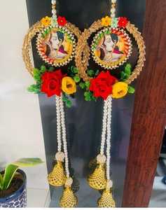 Radha Krishna Belles Fleurs Tenture Murale Torans, Suspension d'Entrée de Porte, Décorations de Porte Mandir Articles de Décoration de Maison - Product Image 2