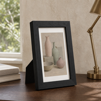 Cadre photo en bois MDF personnalisé avec dessus en verre naturel, cadre photo en bois de chêne à poser sur table ou à fixer au mur avec plexiglas, décoration intérieure