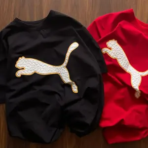 T-shirts pour hommes personnalisés en gros avec toile de coton Suvin, motif uni, logo personnalisé et impression numérique - Product Image 3