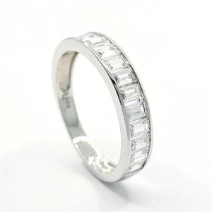 แหวนหมั้นผู้หญิงหรูหราทำเองโรเดียม925คลาสสิกแหวนเงินแท้ - Product Image 5