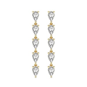 Botanical Lab Grown <b>Diamond</b> <b>Dangle</b> <b>Earrings</b> 1 Ct Tw F-G Color VS Clarity 10 <b>Diamonds</b> 14K Solid Gold Nature Inspired Jewellery - Product Image 1