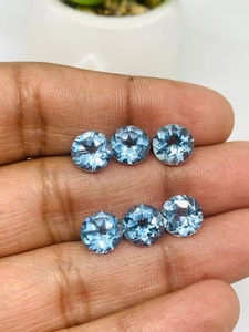 Topaze bleue facettée de 8 mm, qualité supérieure, pierre précieuse naturelle de 1 à 2 carats, certifiée par un tiers, pour la fabrication de bijoux, pierres en vrac - Product Image 3