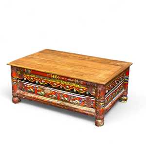 Mesa de Centro de Madera Resistente con Diseño Rústico Estilo Granja, Madera MDF para Sala de Estar, Oficina en Casa, Muebles con Espacio de Almacenamiento - Product Image 1