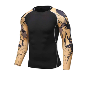 Workout Skinny Stretch <b>Suit</b> Sports Shirt Custom Printed Fitness <b>Body</b> Shirt Men Rash Guard MMA Compression Shirt Men - Product Image 6