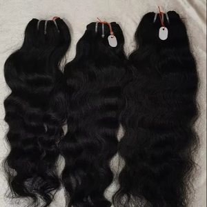 Livraison directe extensions de cheveux humains indiens bruts à cuticule alignée cheveux naturels Remy ondulés bouclés Yaki vente en gros cheveux bruts - Product Image 1