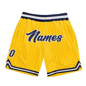 Industrie Direct Engro Sportswear Short de basket-ball personnalisé or blanc à fines rayures bleu marine-blanc authentique Short de basket-ball - Product Image 1
