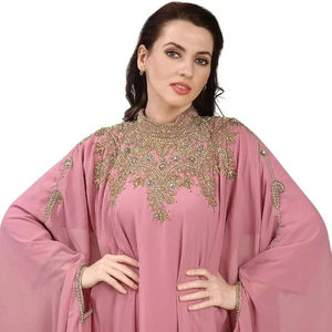 Caftán Marroquí Modesto de Dubái, Abaya Árabe Maxi con Cuentas Hechas a Mano, Ecológico, Largo hasta el Suelo, Vestido de Fiesta, Vestido de Novia, Elegante para la Playa - Product Image 1