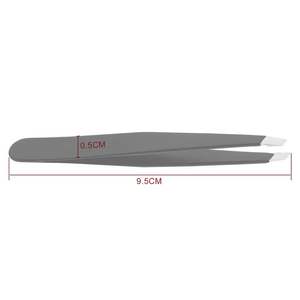 Pinzas de acero inoxidable con punta inclinada de belleza negra mate para el cuidado perfecto de las cejas de Gray Rocks - Product Image 5