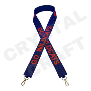 WOO White Customized White Gold Seed Bead Bag Straps 'Hook Em Horns' <b>Fashionable</b> <b>Accessory</b> Beaded Purse Strap - Product Image 2