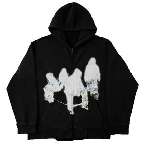 Sweat à capuche vintage pour homme, respirant et à séchage rapide, avec broderie appliquée effet vieilli - 100% coton, mode printemps, logo et couleur personnalisables - Product Image 1