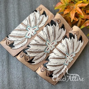 Cartera larga de cuero con herramientas a mano para mujer, monedero de mano de alta calidad, tarjetero de cuero genuino, carteras de monedas para mujer - Product Image 1