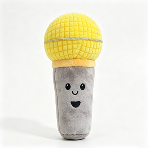 Micrófono de peluche personalizado, micrófono de juguete de peluche, micrófono de karaoke de peluche, micrófono de peluche amarillo, lindo micrófono de peluche. - Product Image 1