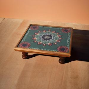 Aguamarina Mandala Madera Chowki - Product Image 1